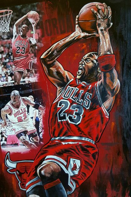 Clutch Shot 2016 35x25 Michael Jordan Original Painting by Joshua Jacobs