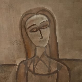 Untitled Portrai 1990 48x48 Huge Original Painting - Jamali Untitled Portrai 1990 48x48 Huge Original Painting - Jamali