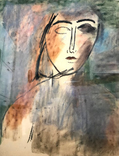 Untitled Portrait 1983 42x46 Super Huge Original Painting - Jamali Untitled Portrait 1983 42x46 Super Huge Original Painting - Jamali