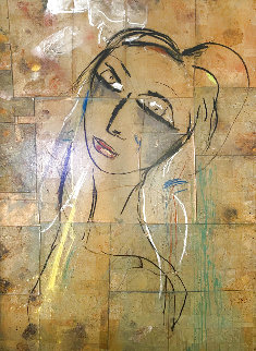 Bertha 2010 54x39 Huge Original Painting - Jamali Bertha 2010 54x39 Huge Original Painting - Jamali