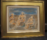Bathers Suite of 4 Paintings 1982 33x58 Super Huge Original Painting by Jamali - 5 Bathers Suite of 4 Paintings 1982 33x58 Super Huge Original Painting by Jamali - 5