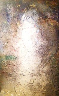 Seated Figure 1995 84x60 Original Painting - Jamali Seated Figure 1995 84x60 Original Painting - Jamali
