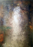 Seated Figure 1995 84x60 Huge Original Painting by Jamali - 1 Seated Figure 1995 84x60 Huge Original Painting by Jamali - 1