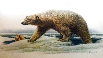 Polar Bear And Cubs 1970 Limited Edition Print - James Lumbers Polar Bear And Cubs 1970 Limited Edition Print - James Lumbers
