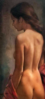 Untitled Nude Portrait 1960 31x22 Original Painting - Leo Jansen Untitled Nude Portrait 1960 31x22 Original Painting - Leo Jansen