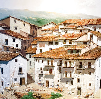 Spanish Houses 48x48 Huge Original Painting - Jose Barbera