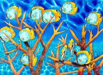 Dancing Butterflies 2014 30x40 Original Painting - Daniel Jean-Baptiste Dancing Butterflies 2014 30x40 Original Painting - Daniel Jean-Baptiste