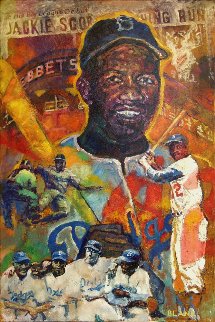 Jackie Robinson 2007 48x35 Huge Original Painting - Jerry Blank Jackie Robinson 2007 48x35 Huge Original Painting - Jerry Blank
