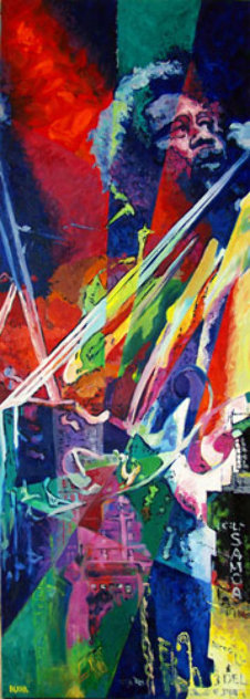 Charles Mingus 2007 72x26 Huge Original Painting by Jerry Blank