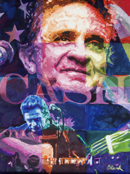 Johnny Cash 2009 24x18 Original Painting by Jerry Blank Johnny Cash 2009 24x18 Original Painting by Jerry Blank