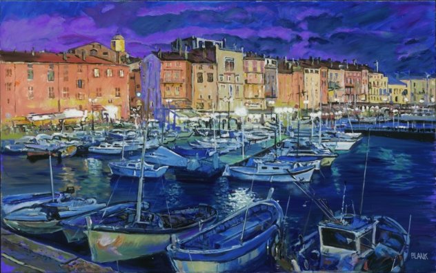 San Tropez, France 2008 30x48 Huge Original Painting by Jerry Blank