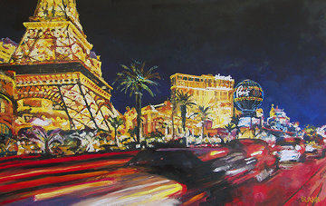 Midnight Vegas 2010 44x62 Huge Original Painting - Jerry Blank