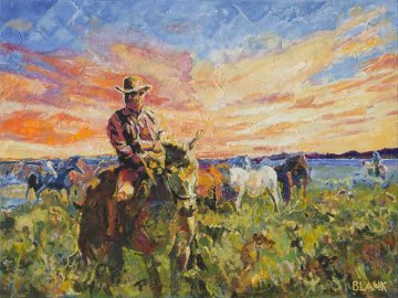 Marshall Dillon With Horses 2014 30x40 Super Huge Original Painting - Jerry Blank Marshall Dillon With Horses 2014 30x40 Super Huge Original Painting - Jerry Blank