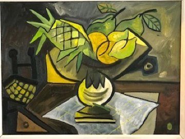 Mesa Con Frutas 1988 30x37 Original Painting - Jesus Fuertes Mesa Con Frutas 1988 30x37 Original Painting - Jesus Fuertes
