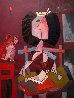 Criada Y Gato 1992 43x33 Original Painting by Jesus Fuertes - 0 Criada Y Gato 1992 43x33 Original Painting by Jesus Fuertes - 0