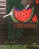 Cat With Watermelon 1992 27x30 Original Painting by Jesus Fuertes - 0 Cat With Watermelon 1992 27x30 Original Painting by Jesus Fuertes - 0
