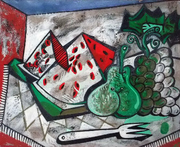 Frutus Sugestivas 1991 24x20 Original Painting - Jesus Fuertes Frutus Sugestivas 1991 24x20 Original Painting - Jesus Fuertes