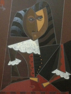 Untitled 1991Portrait 30x27 Original Painting - Jesus Fuertes Untitled 1991Portrait 30x27 Original Painting - Jesus Fuertes