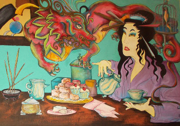 Untitled Japanese Woman 1987 123x154 Mural Original Painting - Jett Jackson Untitled Japanese Woman 1987 123x154 Mural Original Painting - Jett Jackson