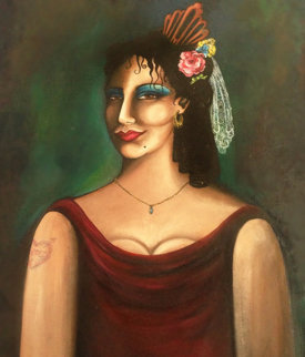 Rosa When She Wuz Happy 1988 38x30 Original Painting - Jett Jackson