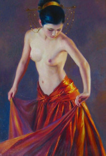 Flamenco 36x22 Original Painting - Jia Lu