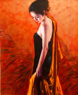 Riverbank 2001 37x32 Original Painting - Jia Lu Riverbank 2001 37x32 Original Painting - Jia Lu