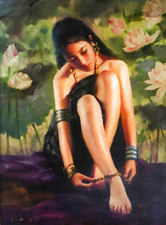 Anklet 2003 28x24 Original Painting - Jia Lu Anklet 2003 28x24 Original Painting - Jia Lu