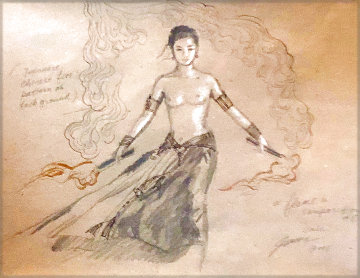 Sketch Flame 2001 21x21 Works on Paper (not prints) - Jia Lu Sketch Flame 2001 21x21 Works on Paper (not prints) - Jia Lu