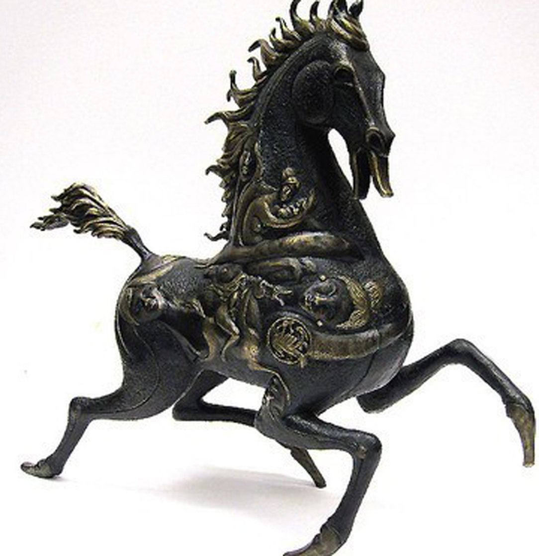 Black Horse Bronze Sculpture 1988 20 in Sculpture by Tie-Feng Jiang Black Horse Bronze Sculpture 1988 20 in Sculpture by Tie-Feng Jiang