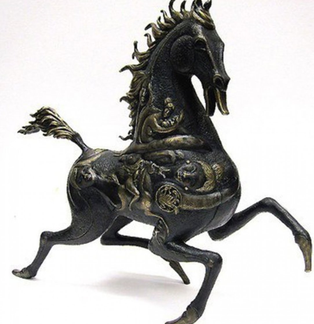 Black Horse Bronze Sculpture 1990 20 in Sculpture by Tie-Feng Jiang Black Horse Bronze Sculpture 1990 20 in Sculpture by Tie-Feng Jiang