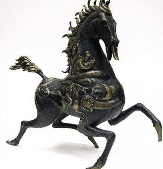 Black Horse Bronze Sculpture 1990 20 in Sculpture by Tie-Feng Jiang Black Horse Bronze Sculpture 1990 20 in Sculpture by Tie-Feng Jiang