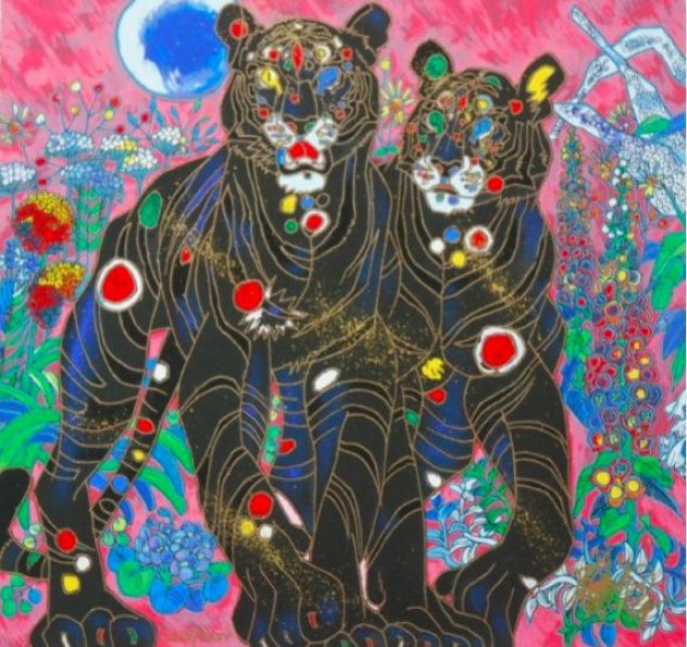 Black Tiger Couple Limited Edition Print by Tie-Feng Jiang