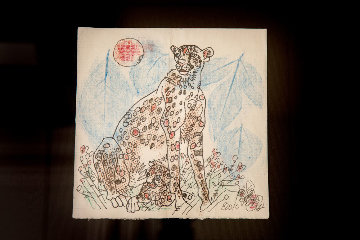 Tiger in Repose 10x12 Original Painting - Tie-Feng Jiang Tiger in Repose 10x12 Original Painting - Tie-Feng Jiang