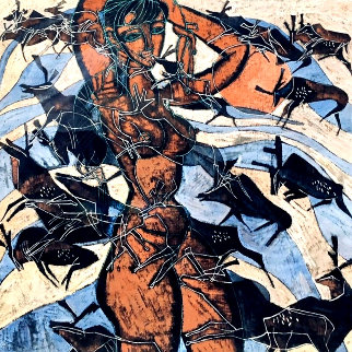 Earth Mother 1985 50x60 Super Huge Original Painting - Tie-Feng Jiang Earth Mother 1985 50x60 Super Huge Original Painting - Tie-Feng Jiang