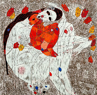 Mother and Child 1980 Limited Edition Print - Tie-Feng Jiang Mother and Child 1980 Limited Edition Print - Tie-Feng Jiang