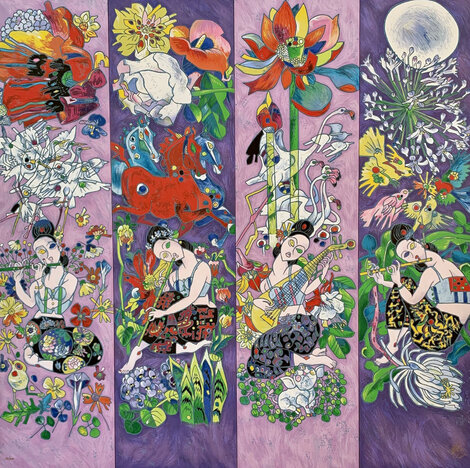 Four Songs of Spring 1999 - Huge - 53x53 Limited Edition Print - Tie-Feng Jiang
