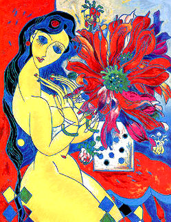 Beauty & Flowers AP 1994 Limited Edition Print - Tie-Feng Jiang Beauty & Flowers AP 1994 Limited Edition Print - Tie-Feng Jiang