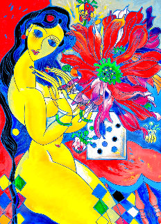 Beauty And Flowers AP 1994 Limited Edition Print - Tie-Feng Jiang Beauty And Flowers AP 1994 Limited Edition Print - Tie-Feng Jiang