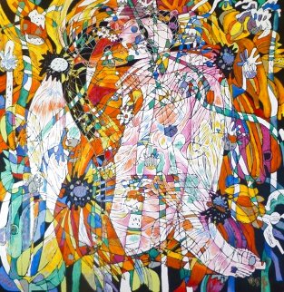 Blossoming Flowers 1987 - Huge Limited Edition Print - Tie-Feng Jiang