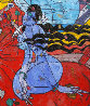 Running Horses 1988 77x57 - Huge Mura; Size Original Painting by Tie-Feng Jiang - 3