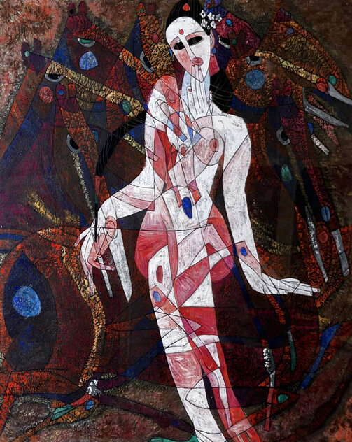 Untitled Portrait - 1984 50x50 - Huge - China Original Painting by Tie-Feng Jiang Untitled Portrait - 1984 50x50 - Huge - China Original Painting by Tie-Feng Jiang