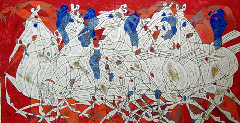 Speed and Study of Galloping 1986 - Huge - 32x52 Limited Edition Print - Tie-Feng Jiang