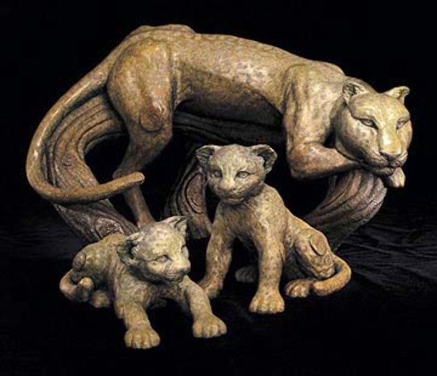 Leopard Family Sculpture 1999 Sculpture by Tie-Feng Jiang