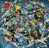 Song of Panthers 1995 Embellished - Huge Limited Edition Print by Tie-Feng Jiang - 1