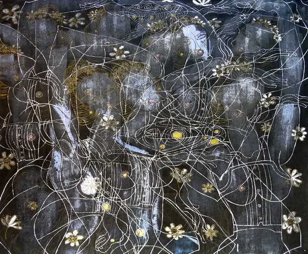 Untitled Painting 1980 45x45 Original Painting by Tie-Feng Jiang Untitled Painting 1980 45x45 Original Painting by Tie-Feng Jiang