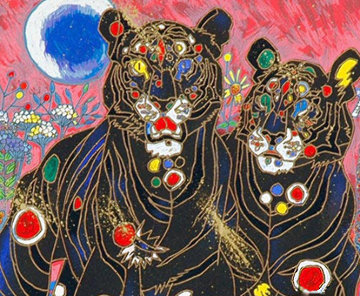 Tiger Couple 1998 Limited Edition Print - Tie-Feng Jiang