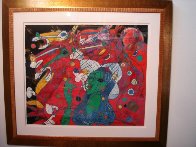 Riders Symphony 1991 42x47 Huge Original Painting by Tie-Feng Jiang - 1 Riders Symphony 1991 42x47 Huge Original Painting by Tie-Feng Jiang - 1