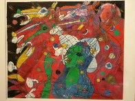 Riders Symphony 1991 42x47 Huge Original Painting by Tie-Feng Jiang - 2 Riders Symphony 1991 42x47 Huge Original Painting by Tie-Feng Jiang - 2