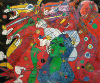 Riders Symphony 1991 42x47 Huge Original Painting by Tie-Feng Jiang - 0 Riders Symphony 1991 42x47 Huge Original Painting by Tie-Feng Jiang - 0