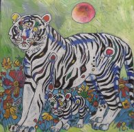 Sun Rising 1998 20x20 Original Painting by Tie-Feng Jiang - 0 Sun Rising 1998 20x20 Original Painting by Tie-Feng Jiang - 0